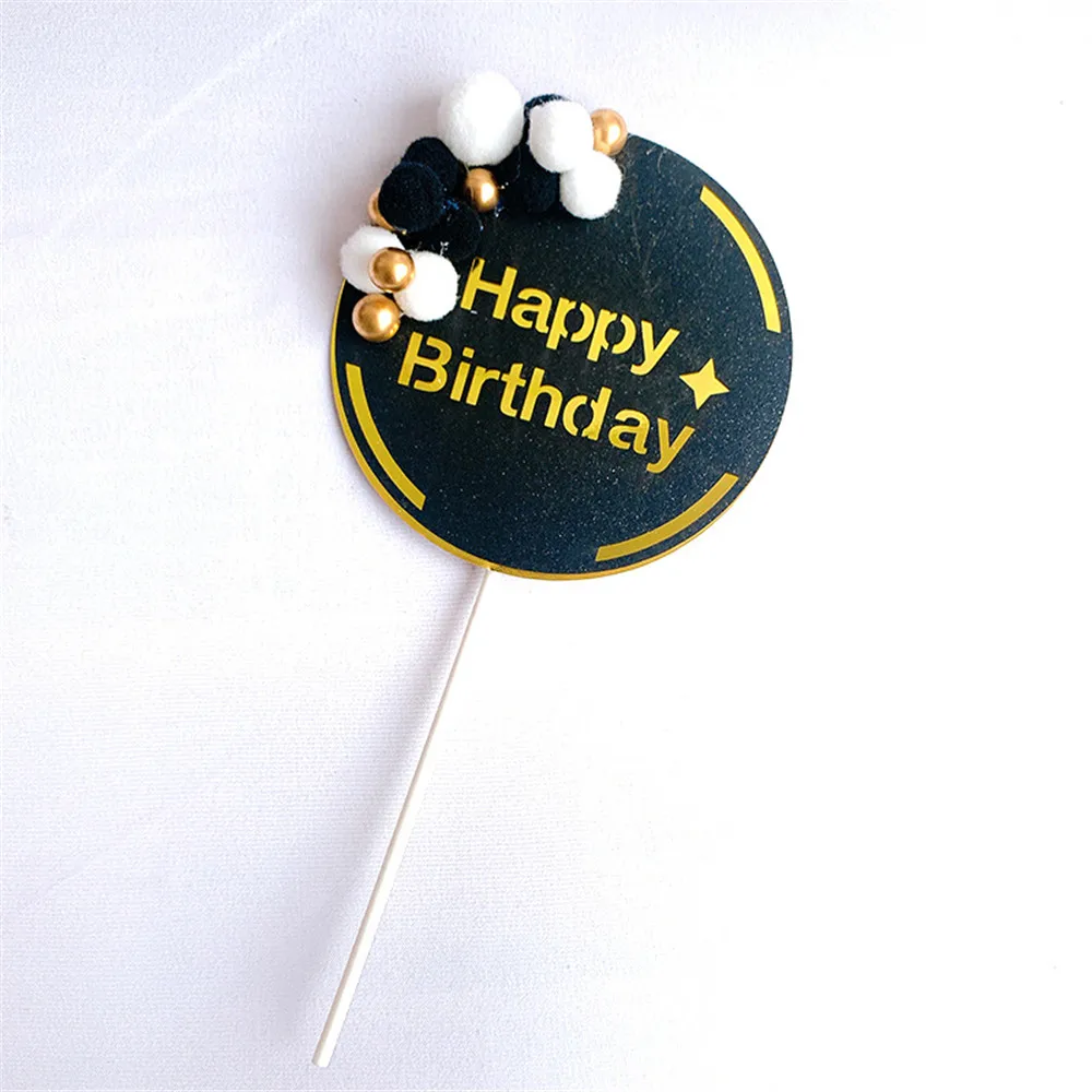 С Днем Рождения Бумаги Торт фигурки жениха и невесты Круглый шар Декор День