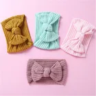Детский большой бант из мягкого нейлона и шифона со вставками в полоску, повязка на голову Цветочный принт нейлоновая повязка на волосы 