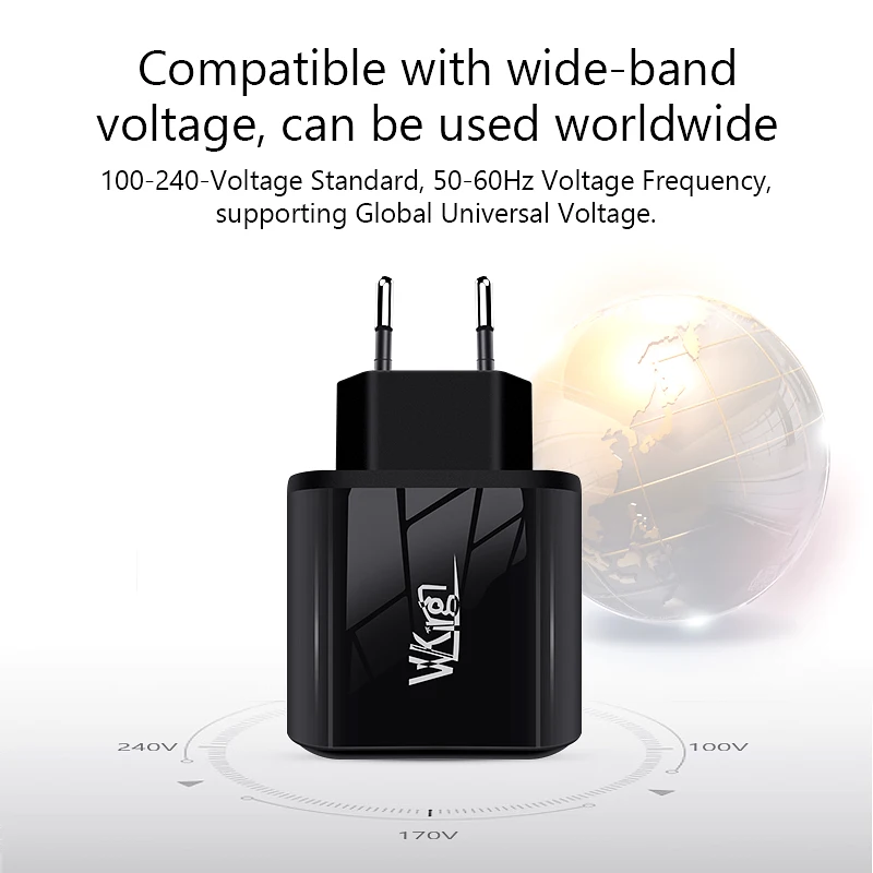 VVKing 2 USB зарядное устройство Quick Charge 3,0 18 Вт быстрое зарядное устройство HD Smart display EU Разъем для iPhone X samsung Xiaomi huawei QC3.0 зарядное устройство
