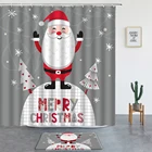 2 шт., набор штор для ванной, с изображением деда мороза, на Новый год и Рождество