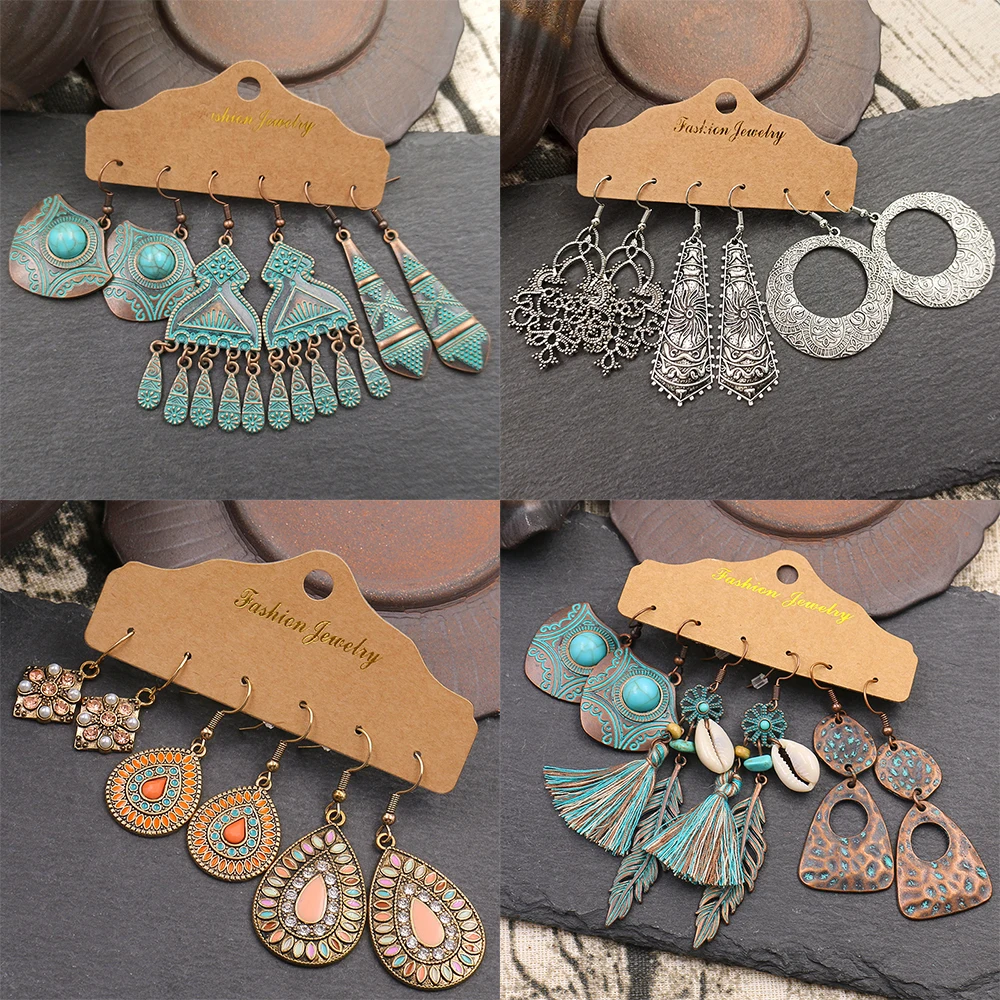 Женские серьги-кисточки LATS Винтажные серьги серебристого цвета в этническом