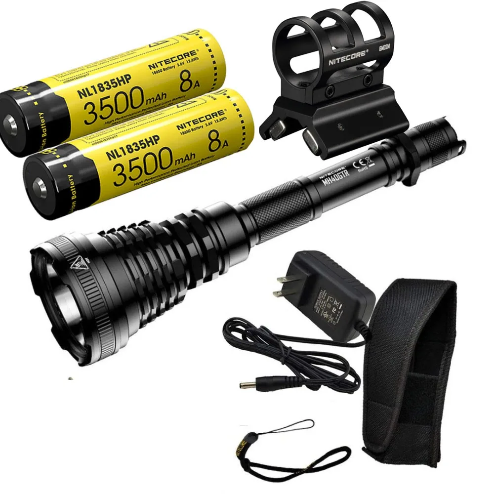 NITECORE MH40GTR 1200 люмен Ультра дальность 1004 м охотничий поисковый фонарь Тактический перезаряжаемый фонарь с 2 батареями GM02M - Испускаемый цвет: 2xNL1835HP  GM02M