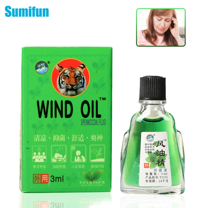 

Tiger Balm Oil Refreshing Oil For Headache Dizziness Pain Seasickness Abdominal Pain Mosquito Bites Mint Peppermint Cool Oil 3ml