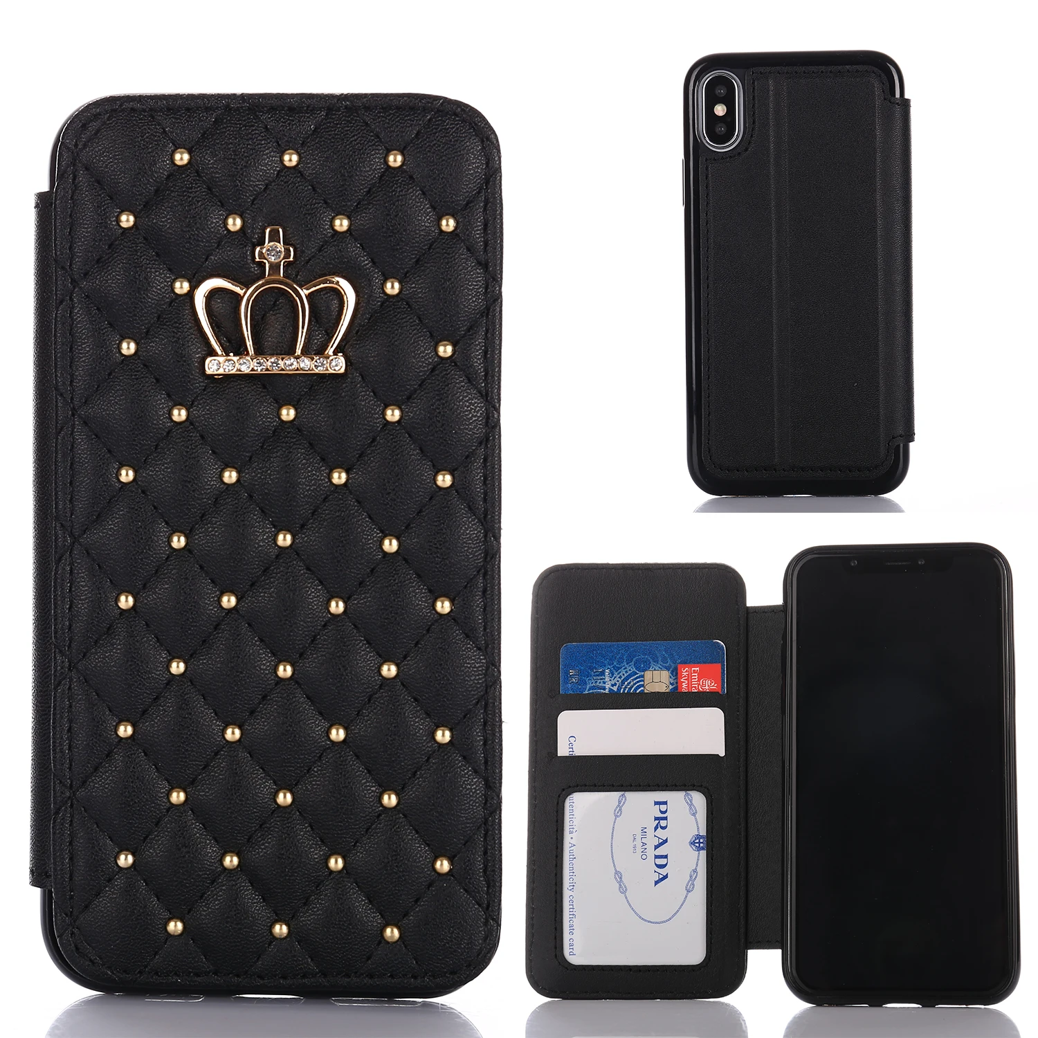 Для iPhone X XR XS 7 8 6 6S Plus сумка для телефона 10 11 Pro Max 5s SE 5 корона с алмазами держатель из