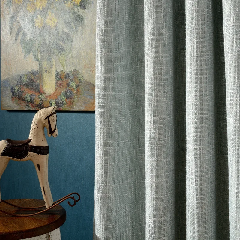 

Modern Simple European Style Curtain Pure Coarse Linen Curtain