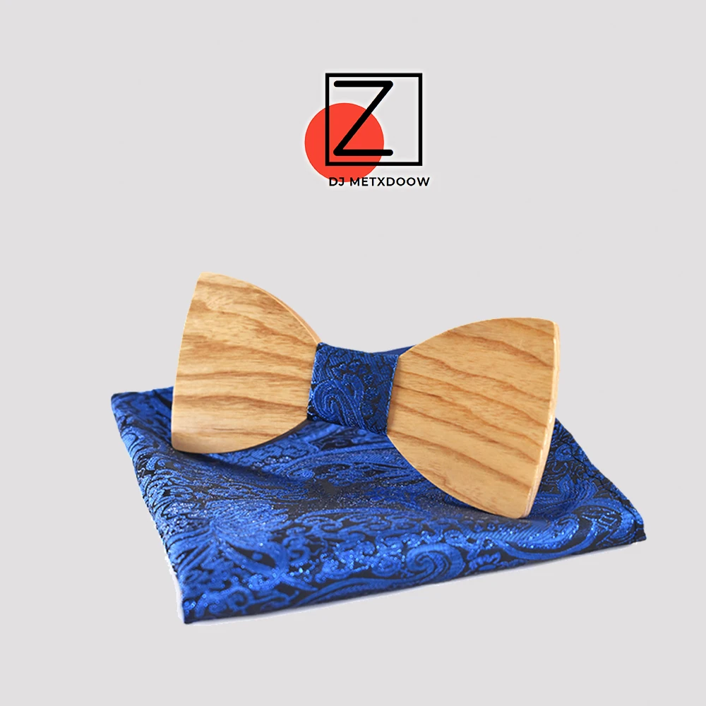 

Christmas gift Wedding Wooden Bow Ties With Hanky Set Ties For Men DIY Design Mens Pocket Square Wood tie Gravata bowties