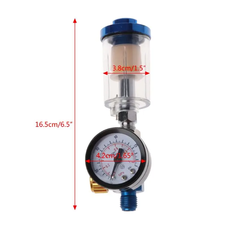

Zero Air Pressure Regulator Gauge Spray In-Line Water Oil Trap Filter Separator Kit Tool