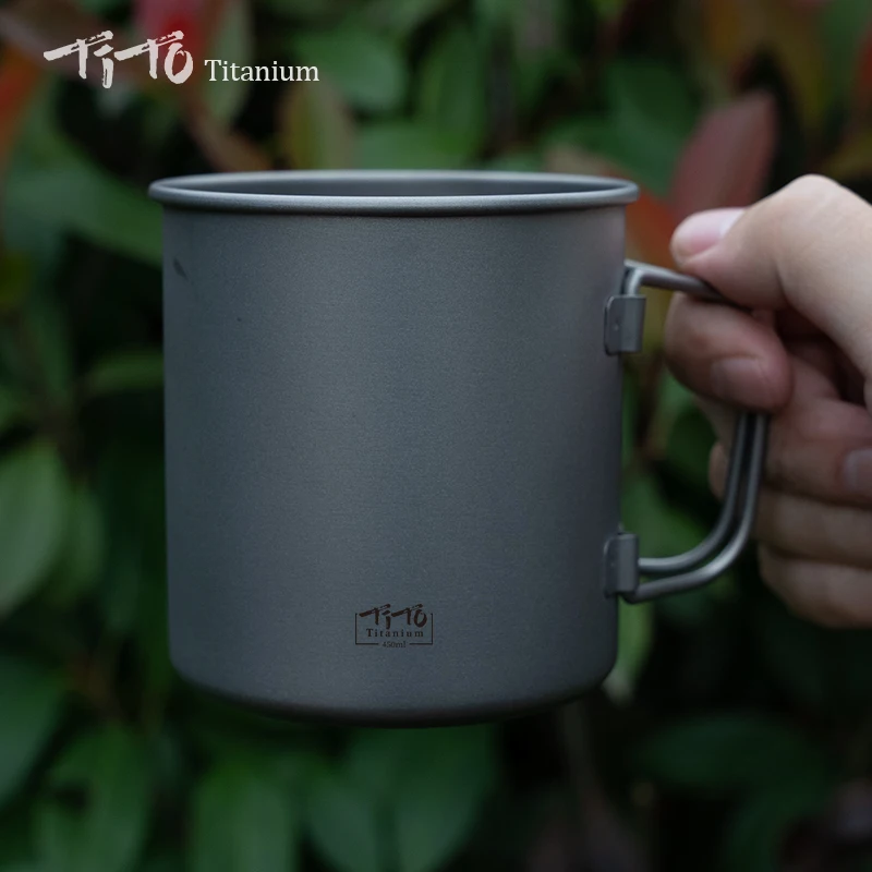 Портативная Ультралегкая чашка Тито из титана однослойная кружка с вытяжной