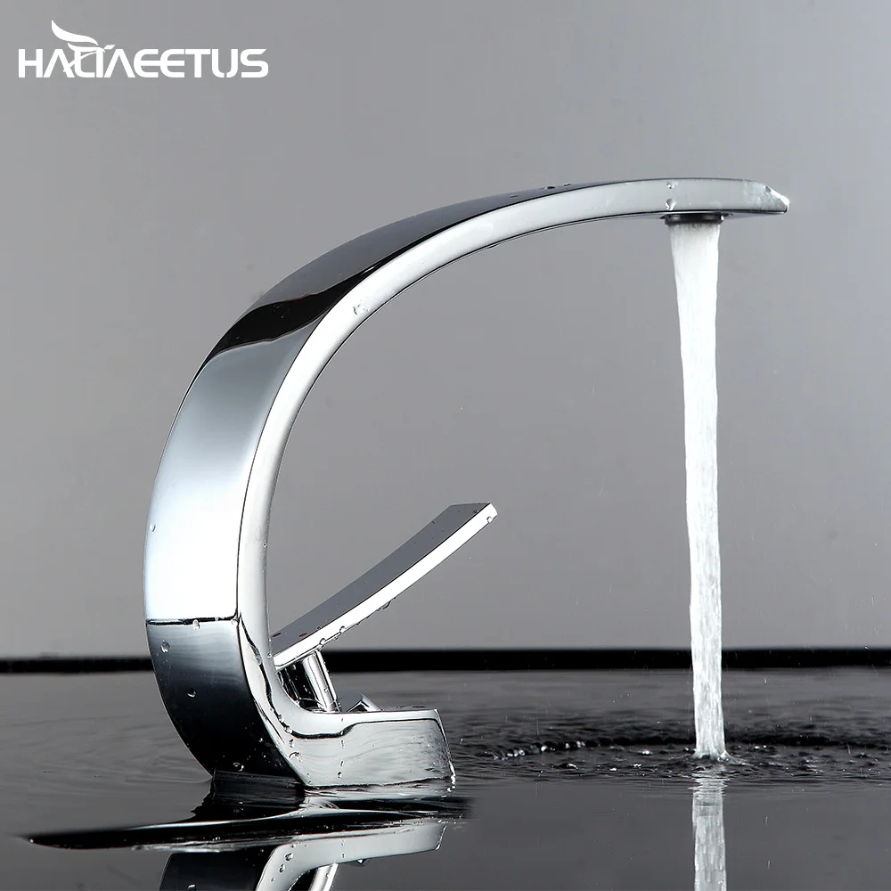 Haliaeetus Ванная раковина кран смеситель горячей и холодной воды черный латунный кран Torneira Banh Lavabo Chrome on.