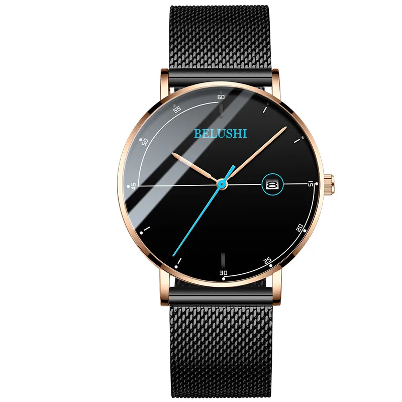 BELUSHI мужские брендовые бизнес часы модные повседневные кварцевые тренд простые