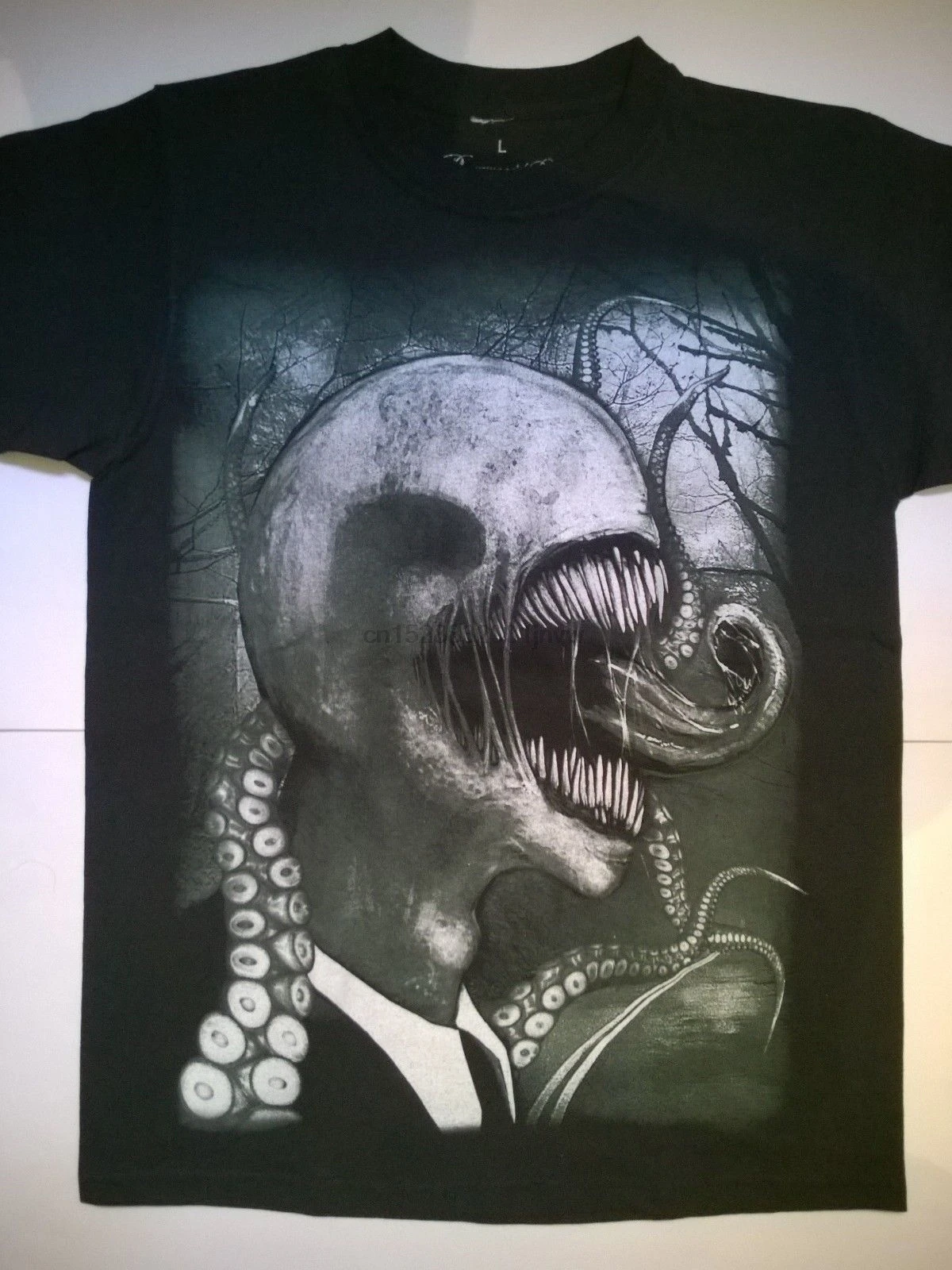 

Slender Man T Shirt Slenderman H P Lovecraft Tentacle Cthulhu Monster Horror T Shirt Brand 2018 Male Short Sleeve Top Tee