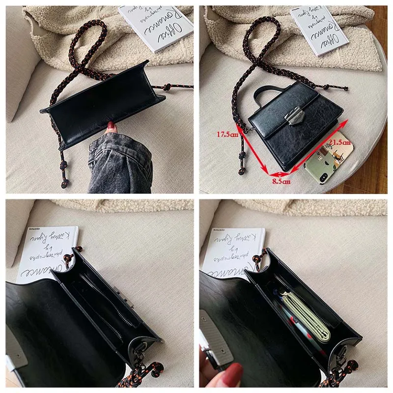 Корейская мода замок женские сумки женский портфель уникальный Плетеный