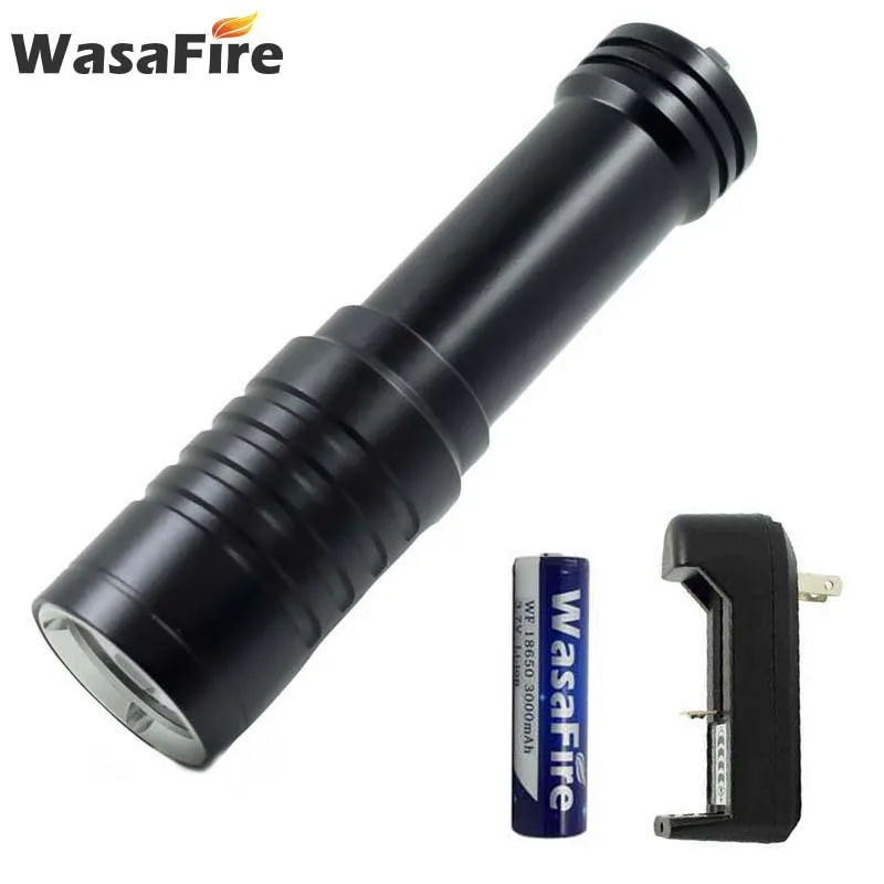 

XM-L2 Waterproof Diving Flashlight Scuba Dive Underwater 100M LED Torch Lamp Light Camping Lanterna + 18650 Battery + Charger