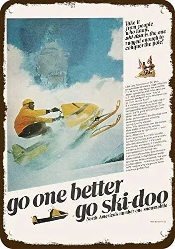 

SIGNCHAT 1970 Ski-Doo Snowmobile Ski Doo Snowmachine Vintage Look Replica Metal Sign Outdoor Decoration Props Plaque Sign