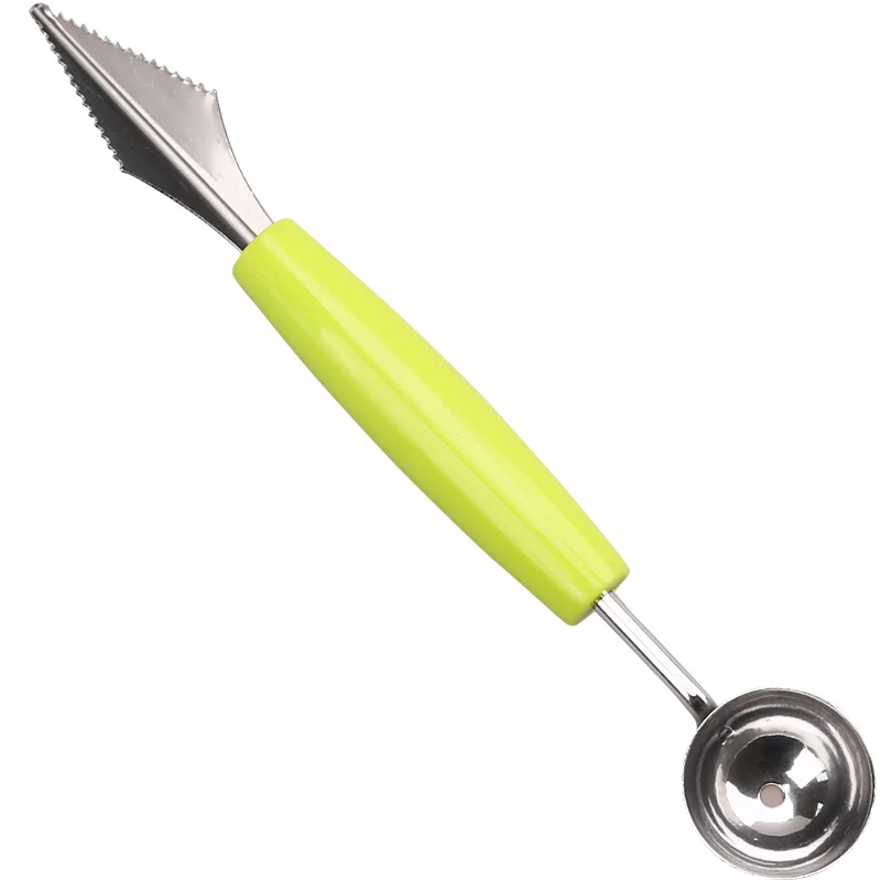 

Double Head Stainless Steel Watermelon Digging Kitchen Tool Watermelon Carving Knife Fruit Ice Cream Digging Spoon