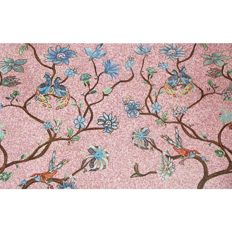 

Custom Wall Mural New Chinese Style Flowers Birds Painting Branches Mosaic Mosaic Wallpaper Home Decoration