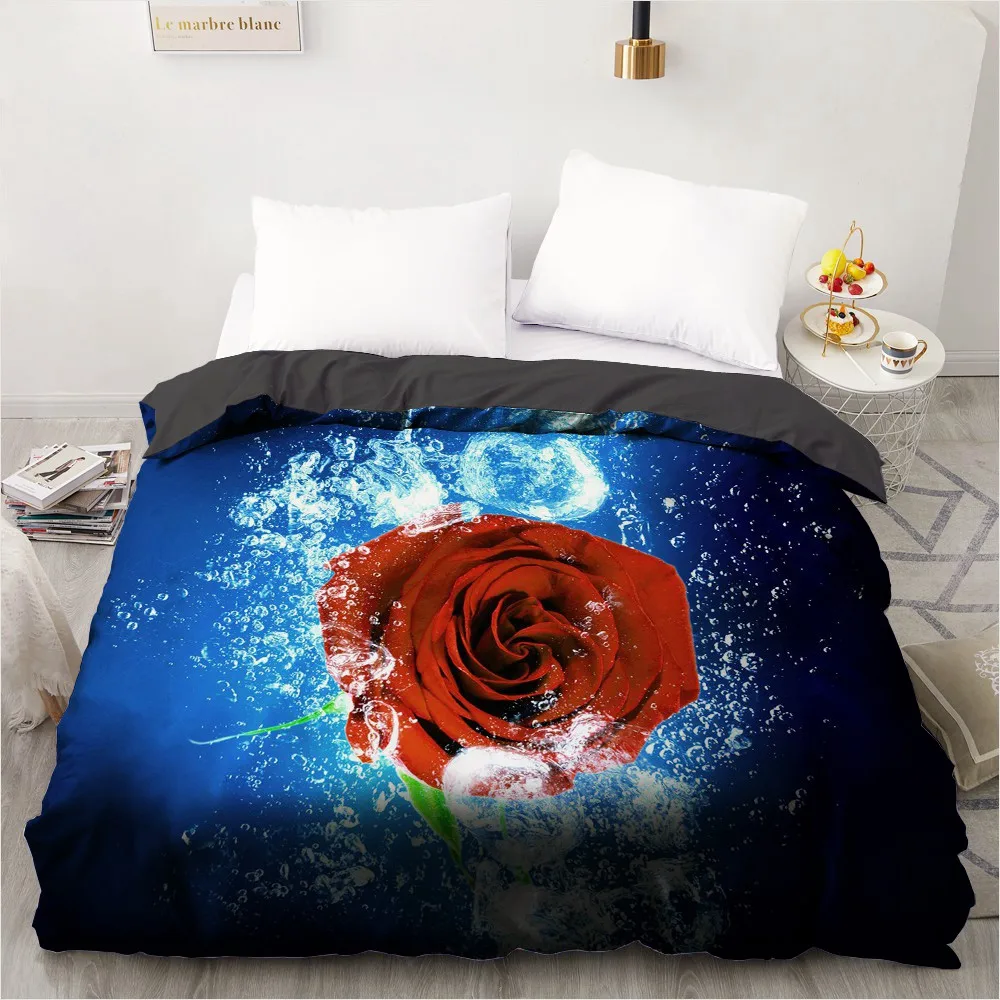 

3D Duvet Cover Custom 210x210 245x210 Comforter/Quilt/Blanket case Twin Full Queen Bedding For Wedding Flower Drop Ship