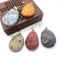 1pcnatural semi precious stone pendant drop shaped agate diy jewelry charm making necklace earrings accessories designer charms