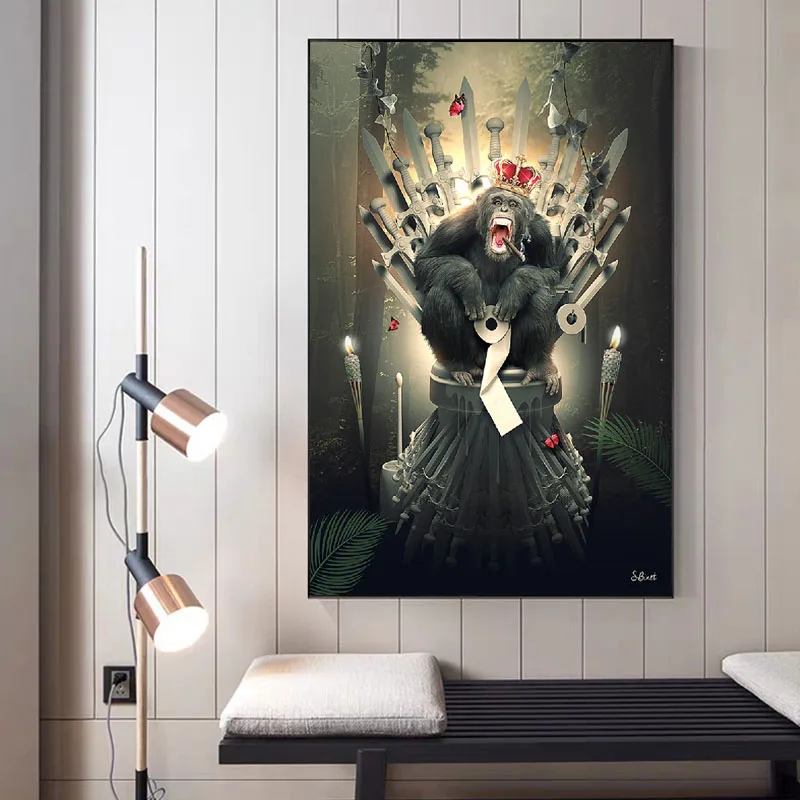 

Graffiti Art Monkey Modern Wall Art Decor Animal Canvas Painting Cuadros Wall Art Posters Prints Wall Pictures for Living Room