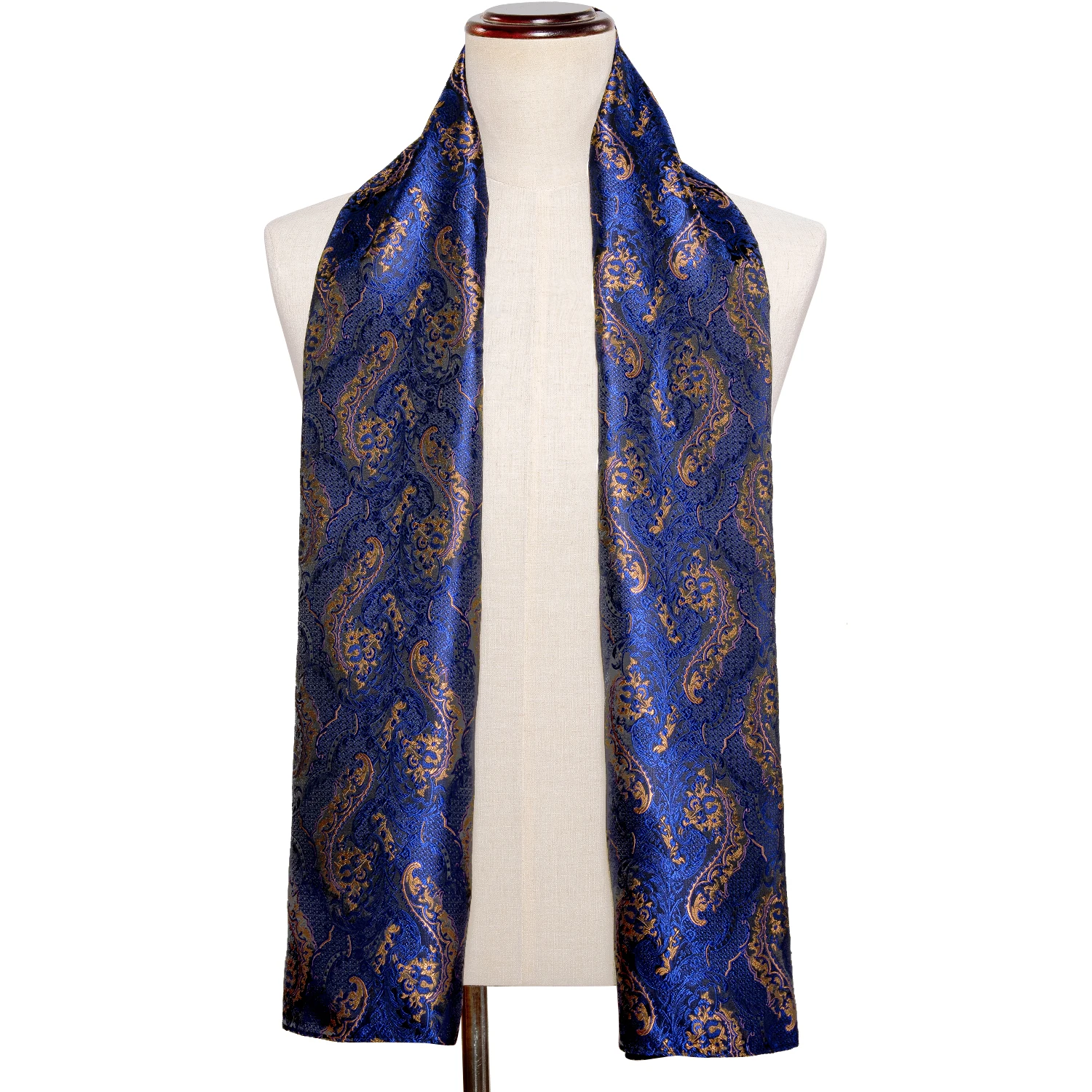 

Winter Designer 160cm Long Men Blue Paisley Silk Scarf Male Brand Shawl Wrap Face Scarf Grade A Adult Barry.Wang