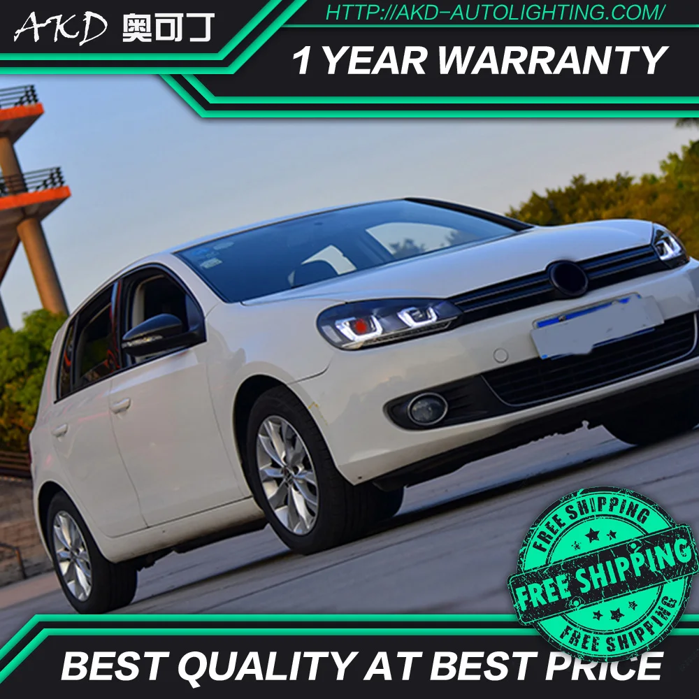 AKD тюнинг автомобильных фар для VW Golf 6 MK6 светодиодные фары DRL ходовые огни Bi Xenon Beam