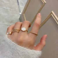 bilandi 4pcsset circular punk rings 2021 new geometric metal rings for women girls jewelry party gifts