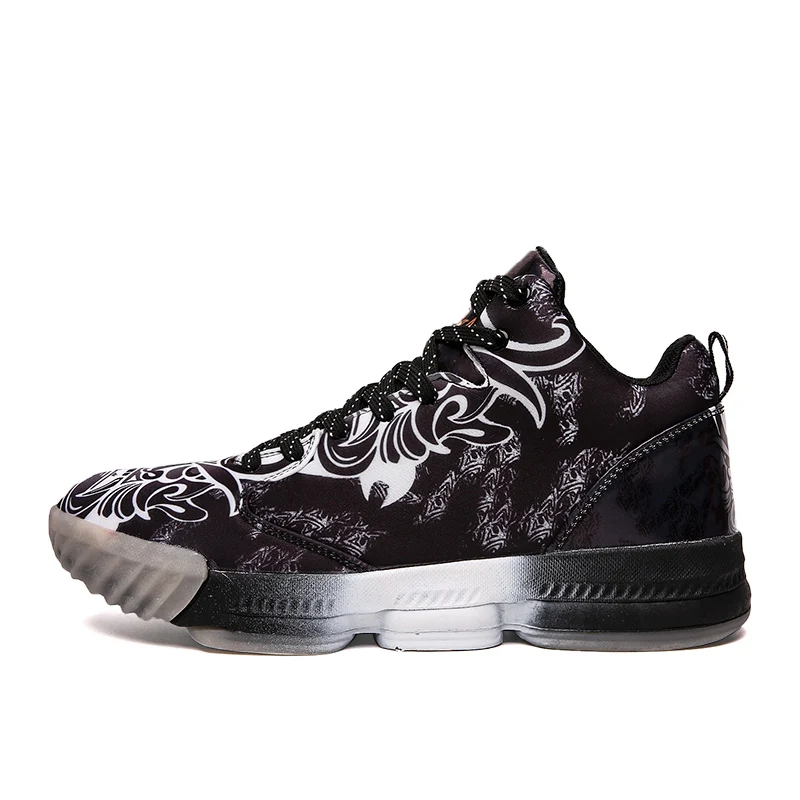 black and gray Men Jordan Basketball Shoes Cushioning Men's Basketball Sneakers Lebron Basketball Shoes Breathable Outdoor Combat Boots - Цвет: black and gray