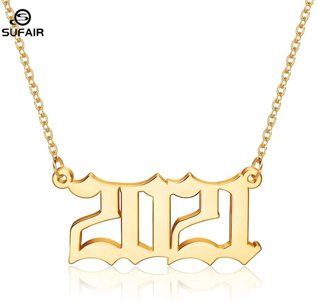 

Sufair 18K Gold Birth Year Number Necklace for Women 1970 to 2021 Number Pendant Necklace Birthday Anniversary Jewelry Gift