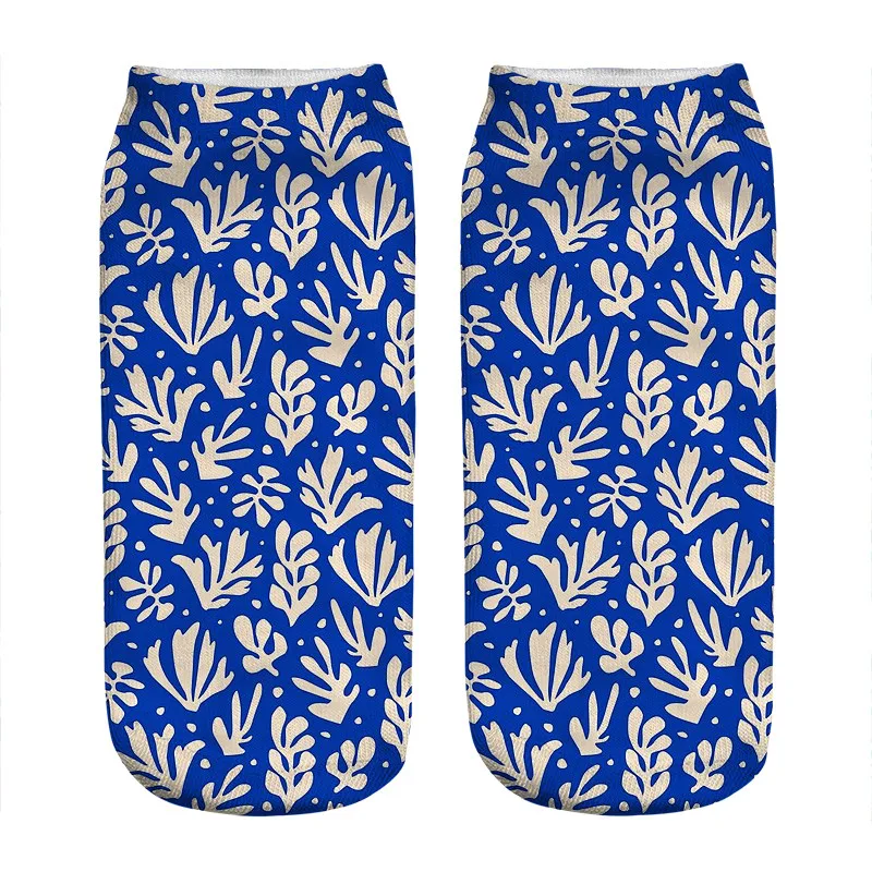 

Женские носки 2021, милые носки с принтом листьев и растений, женские носки с принтом в стиле Харадзюку, веселая забавная новинка, милые подаро...