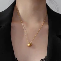 european and american simple frosted metal ball stainless steel necklace womens fashion jewelry korean girls sexy neck chain