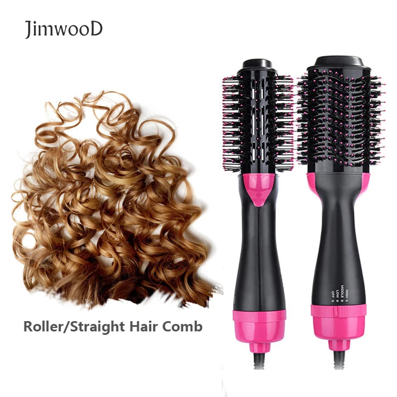

1pc Electric Hair comb roller/straighten curler 3in1 One Step Hair Dryer Volumizer Portable Hot Air Brush Anti Frizz Styler