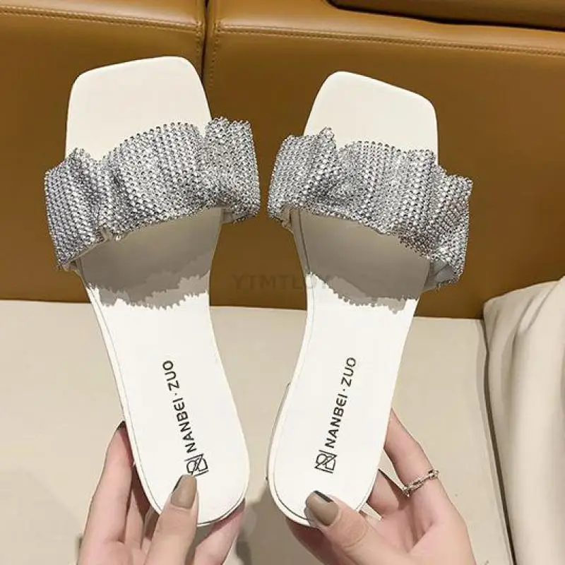 

Женские сланцы на высоком каблуке, сандалии с квадратным носком, качественная домашняя обувь