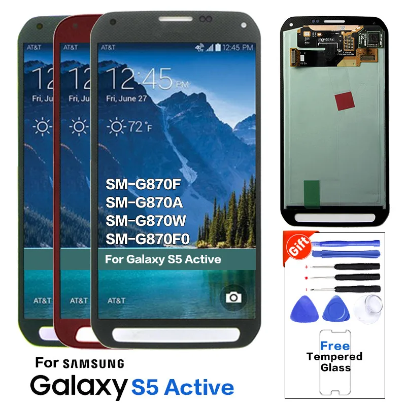 Супер AMOLED Оригинальный ЖК-дисплей для Samsung Galaxy S5 Active G870 с сенсорным экраном в