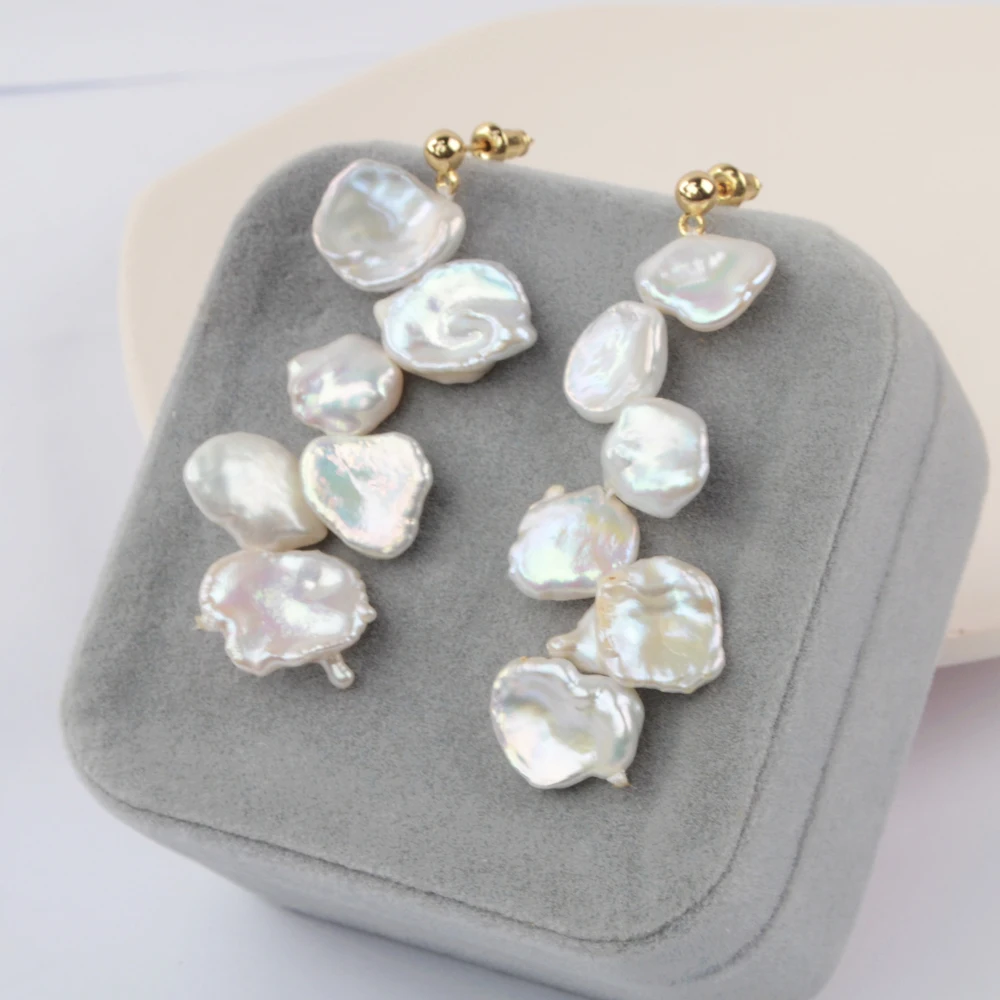 Серьги гвоздики BOROSA естественный неправильной формы женские шикарные серьги с