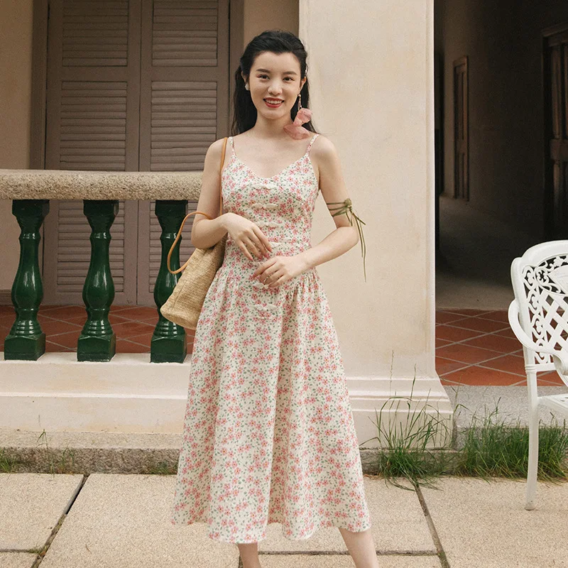 

Summer Women's Flower Print Mini Cami Bodycon Dress V-neck Sleeveless Floral Print Party Dress