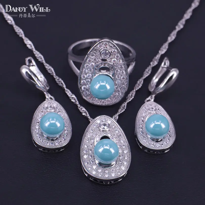 Женский комплект из колье серёг и кольца с натуральным жемчугом | Украшения