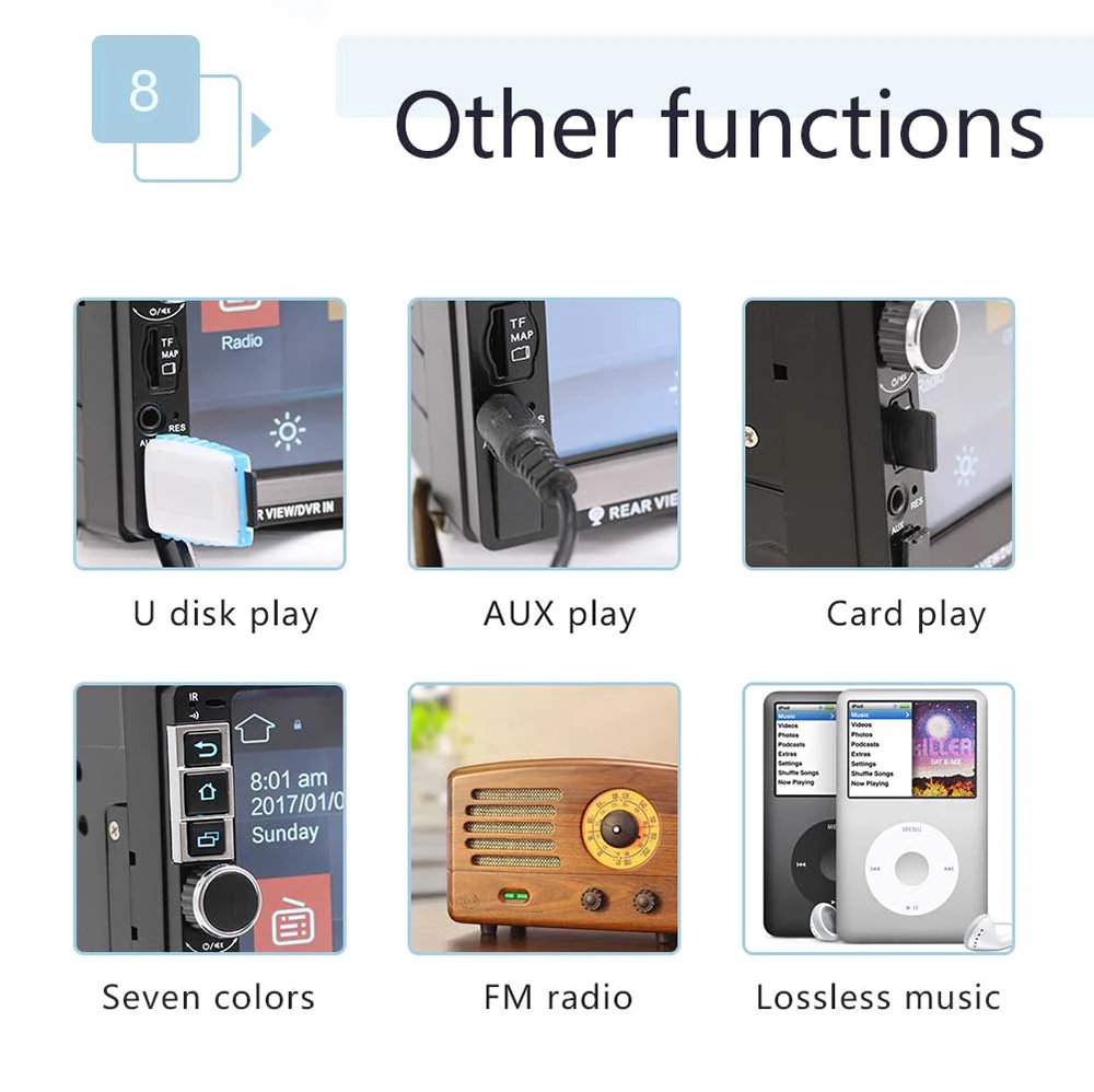 2 Din Android GPS автомобильный радиоприёмник 8802 Универсальный мультимедийный плеер 7