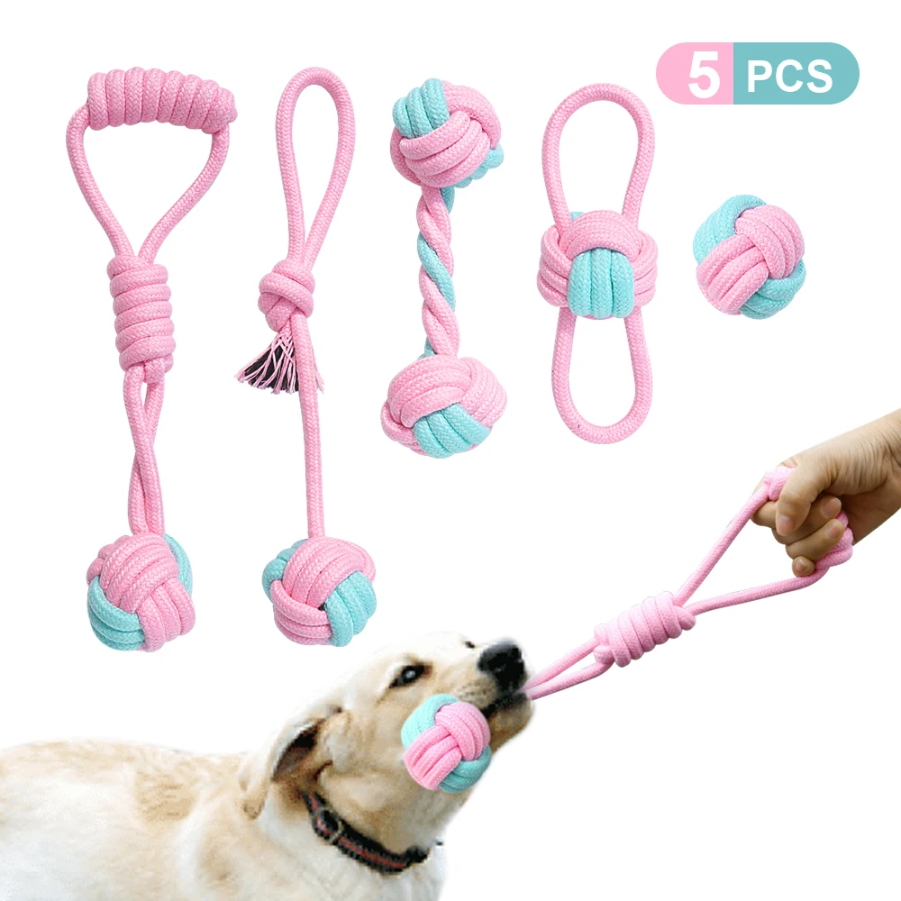 

Хлопковая веревка для собак, игрушка с узлом, для щенков, для грызунок, для чистки зубов, для маленьких и средних и больших собак