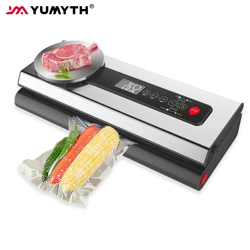 

YUMYTH Vacuum Sealer Machine With Digital Kitchen Scale 304 Stainless Steel Food Vacuum Sealer Sous Vide bags for Storage T145