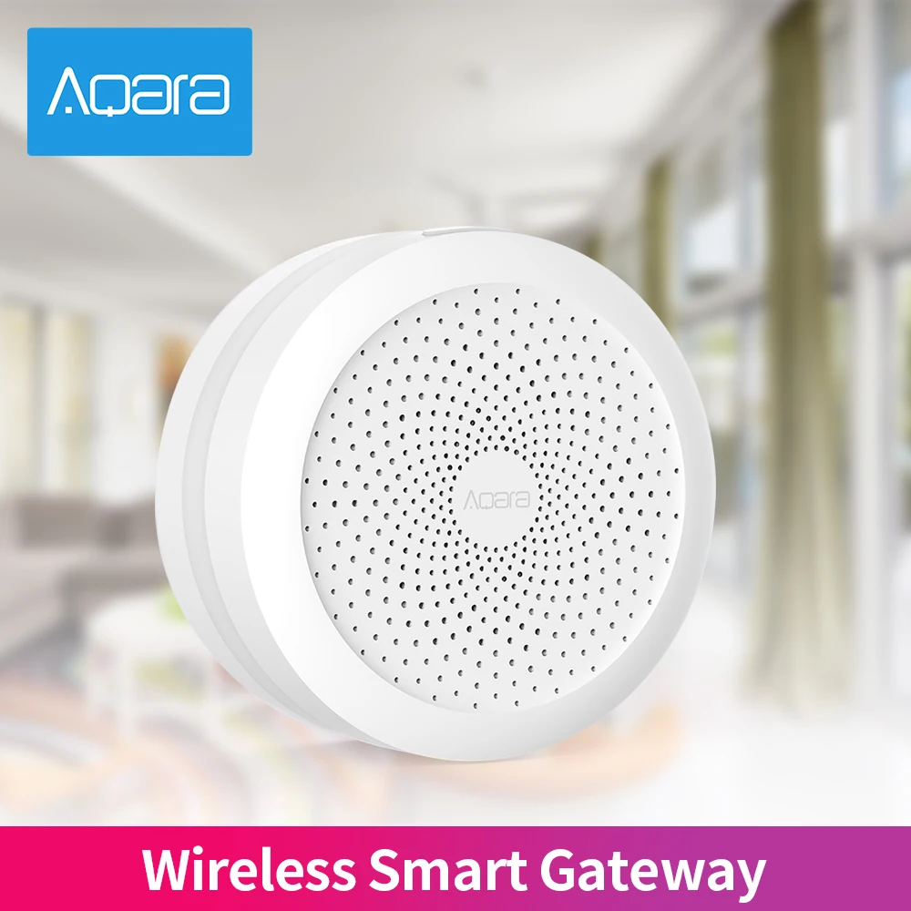 Блок управления умным домом Aqara Gateway хаб с RGB подсветильник кой работает