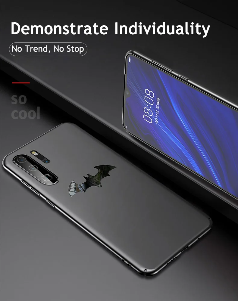 Ультратонкий металлический матовый PC чехол для телефона с Бэтменом для huawei P30 P20 Honor V20 V10 10 9 Lite Pro Nova чехол с магнитной защитой