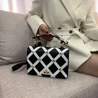diamond lattice bags for women 2021 new luxury handbags rivet fashion shoulder bag woman wallet party small womens leather bag