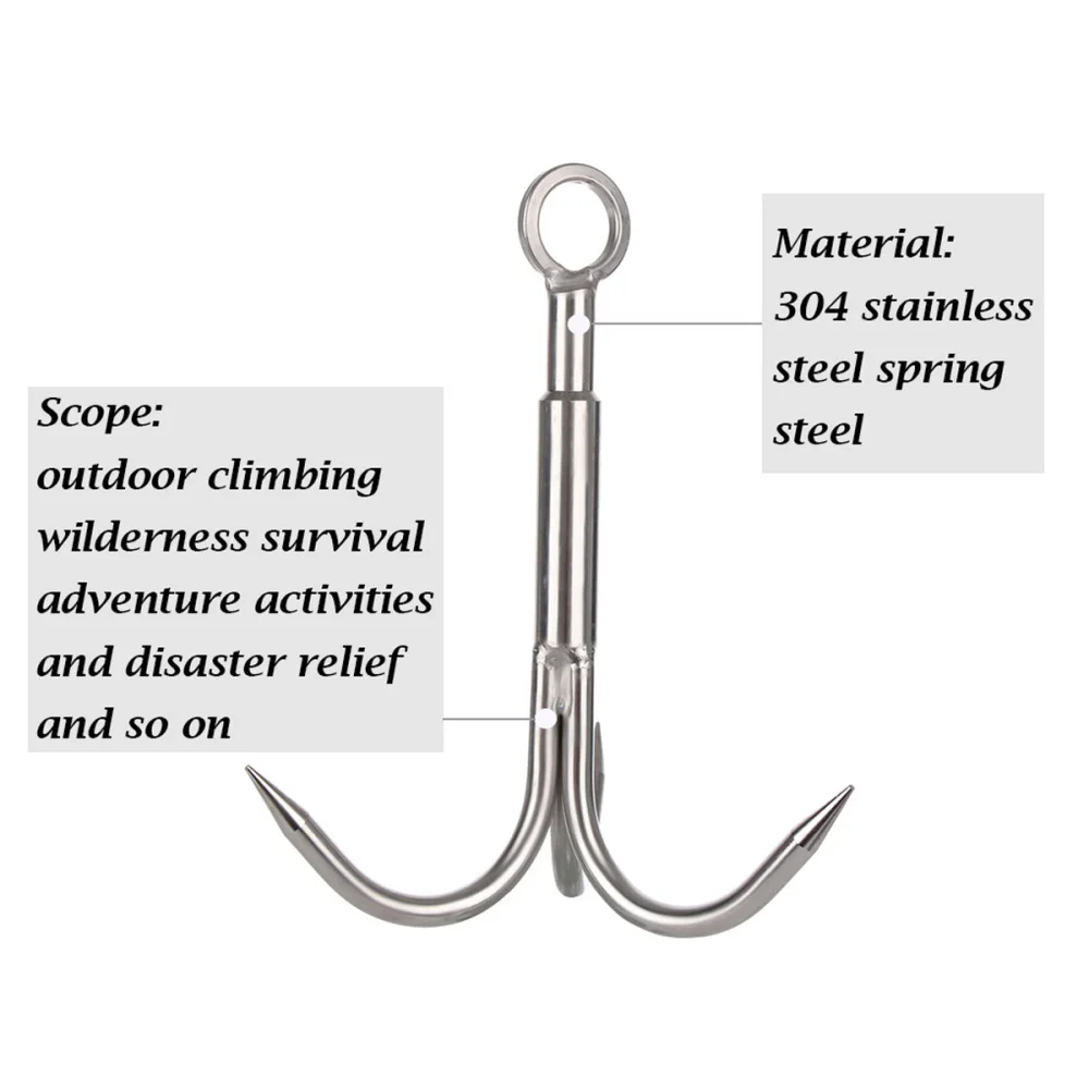 

20M 3-claws Grappling Hook Steel Carabiner Climbing Safety Rope Cord Life-Saving Emergency Escape Rope for Outdoor Climbing Anch