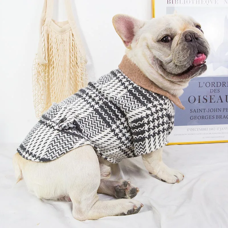 Клетчатая Одежда для собак одежда полных домашних животных средних и больших