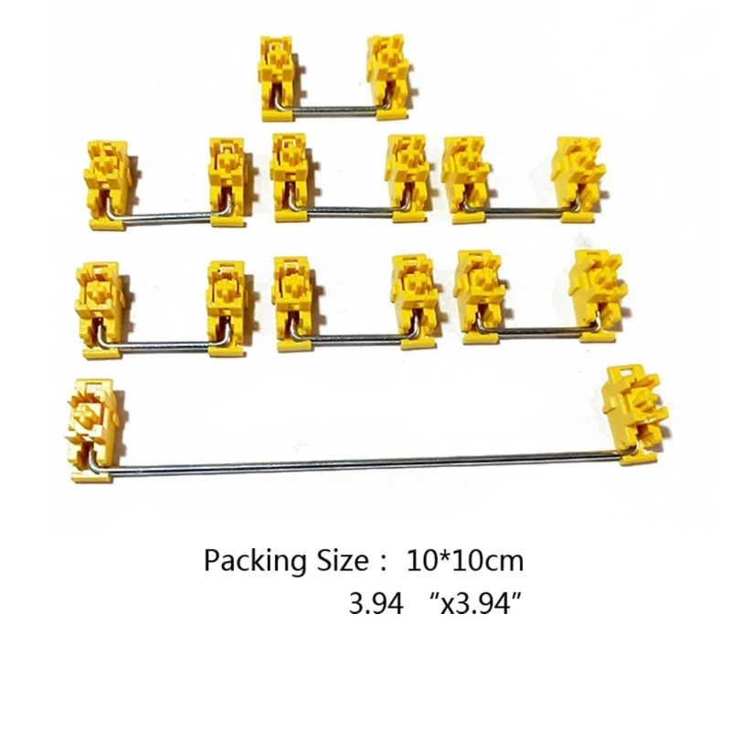 

PCBs Mounted Gold Wire Satellite Axis 6.25u 2u Modifier Button Stabilizer For Mechanical Keyboard Modifier Keys Yellow