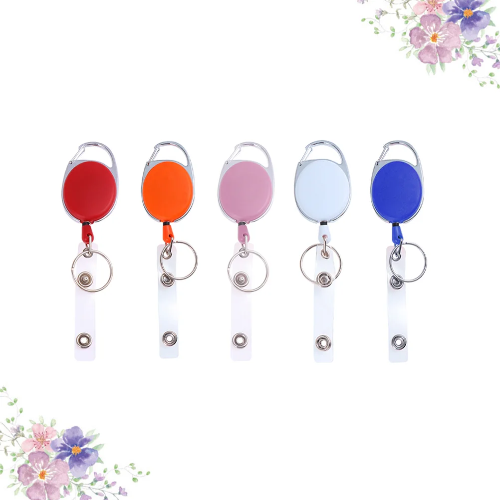 

10pcs Telescopic Badge Holder Portable Keychain ID Holder Work Badges Accessories for Nurse Officer Daily Use (+ Red +