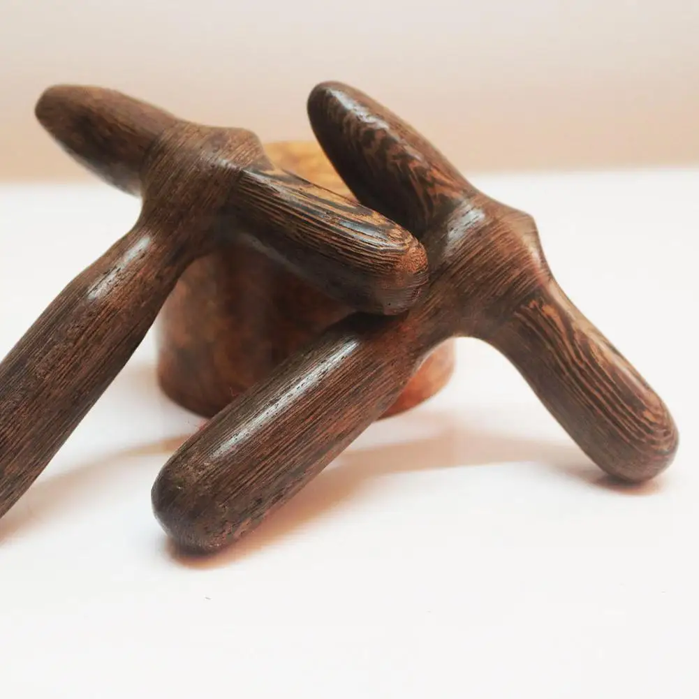 

Acupuncture Acupoint Stick Wood Hand Foot Leg Massager Sandalwood Cross Hammer Health Beauty Tools