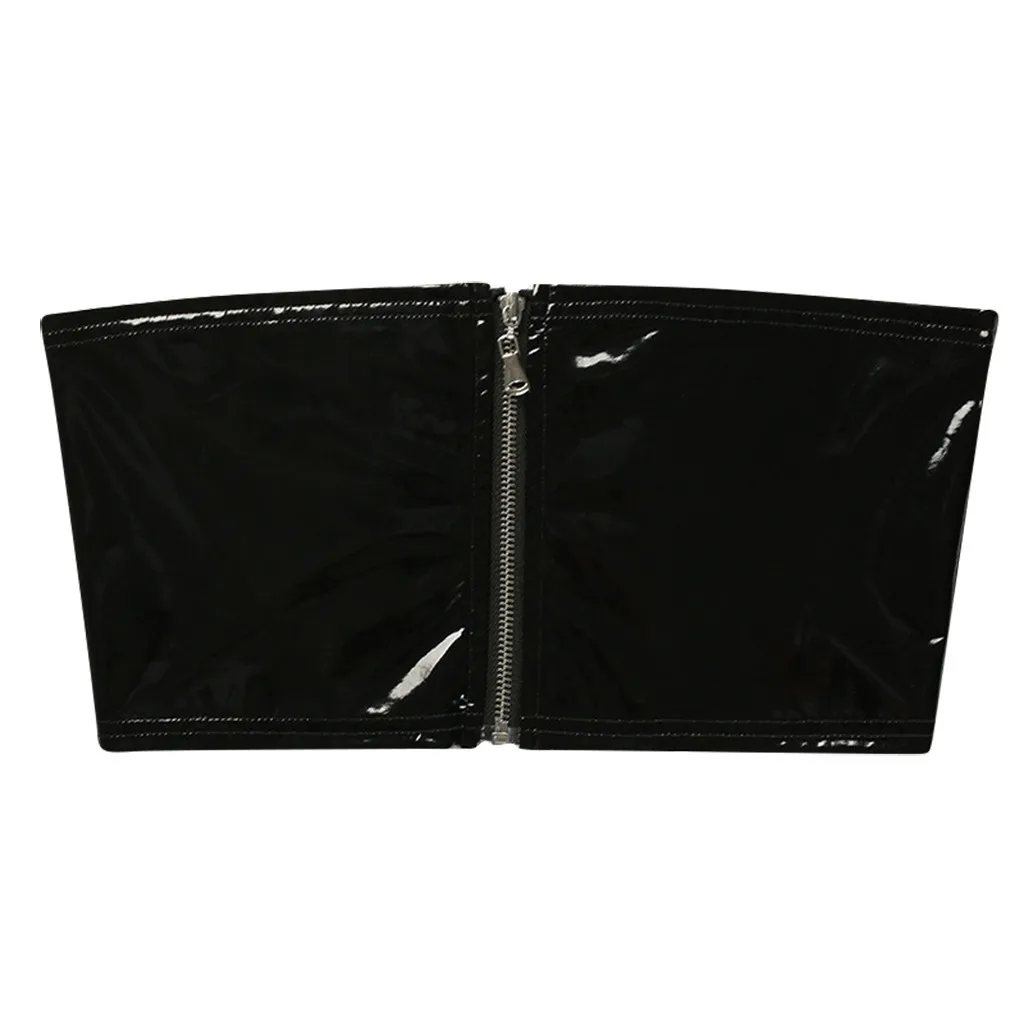 Женские пикантные лакированные укороченные топы повседневная майка жилет без