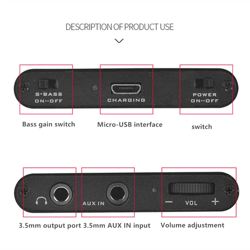 DAC HIFI Portable 3.5mm jack Headphone Subwoofer gain Audio output Thin and light Amplifier for smart phone Powerful Thrust | Электроника