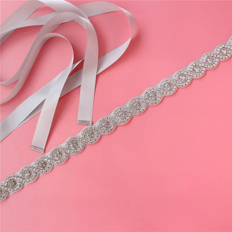 Пояс для невесты пояс свадебного платья женский аксессуары вечернего серебряный